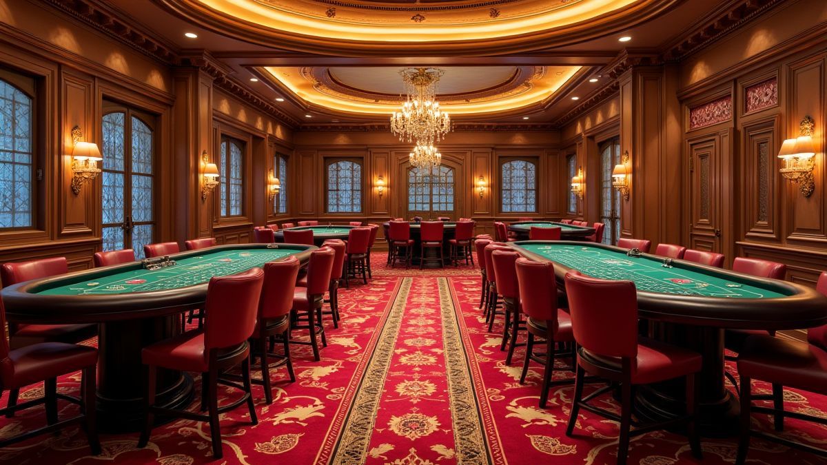 Intérieur d'un casino européen élégant et classique.