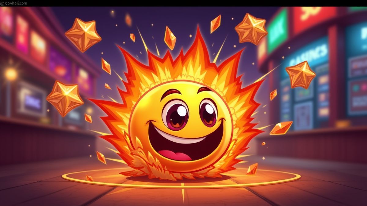 An animated bomb exploding in the casino and creating wild symbols.