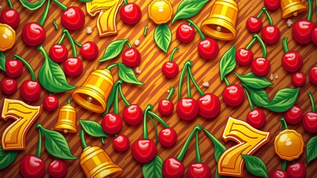 Classic slot symbols like cherries, bells, and number 7s.