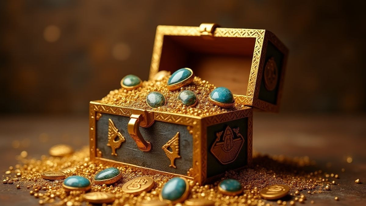 Treasure chest with Egyptian artifacts