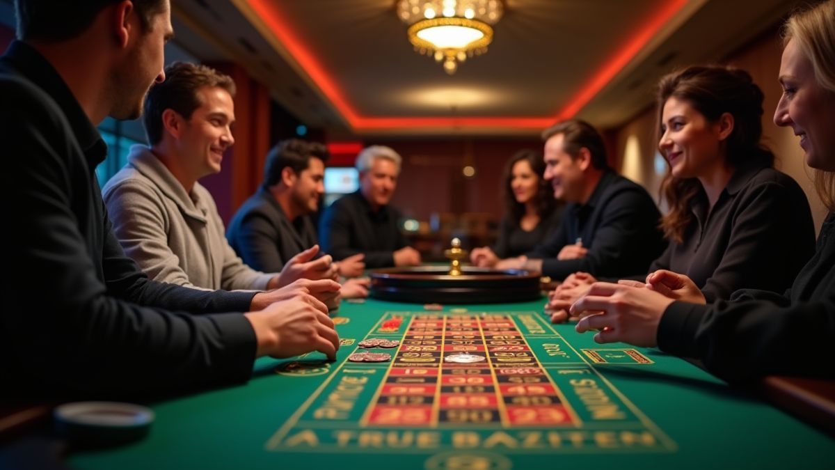 Grupo de personas jugando a la ruleta online.