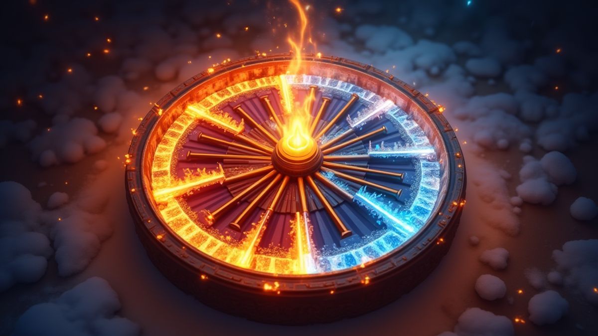 Multiplier wheel with fire and ice effects.