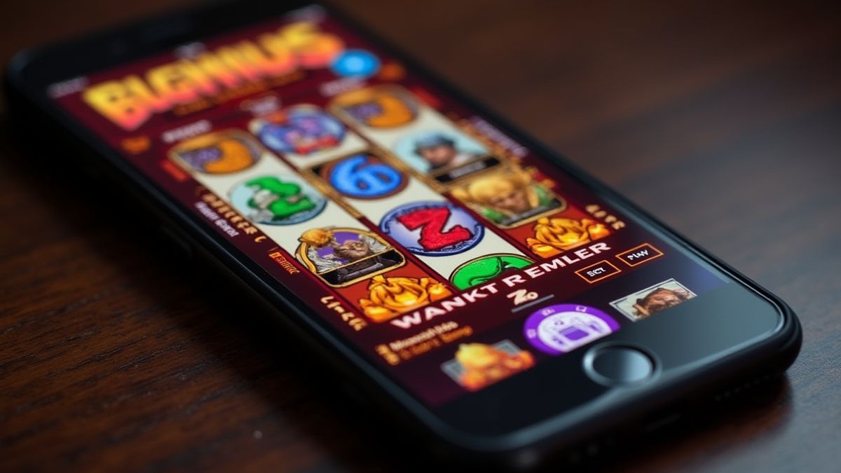 Slot game interface on a mobile.
