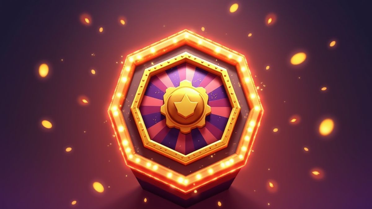 Jugador emocionado girando una máquina hexagonal