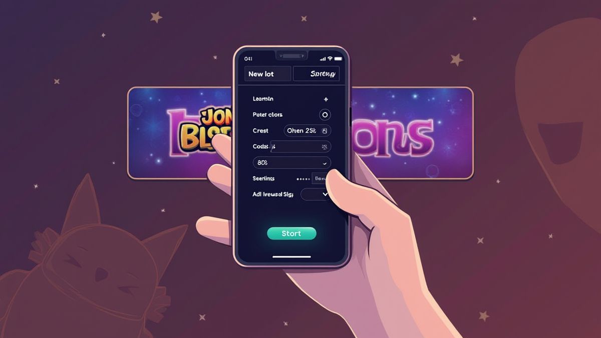 Joueur ajustant les paramètres d'une machine à sous sur un mobile.