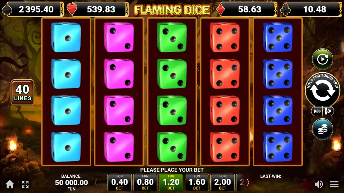 Juego base de Flaming Dice