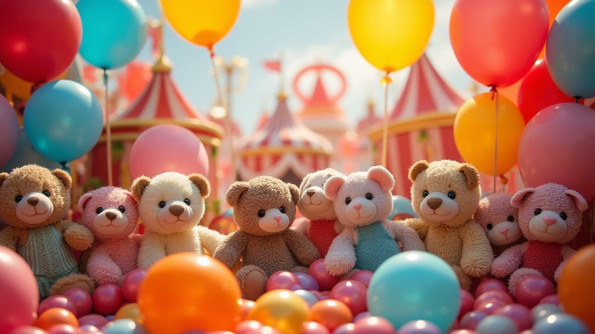 Carnaval rempli de couleurs et de peluches adorables.