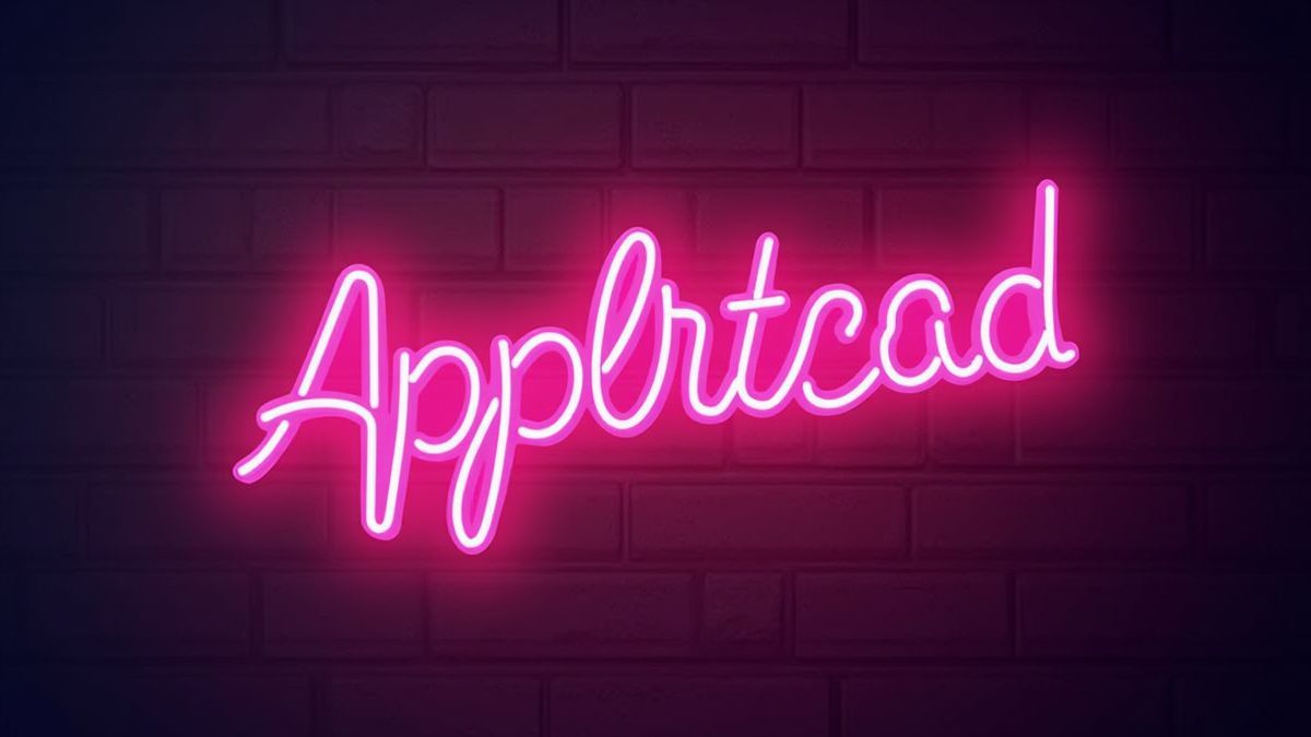 Um letreiro de néon brilhante com tipografia futurista.