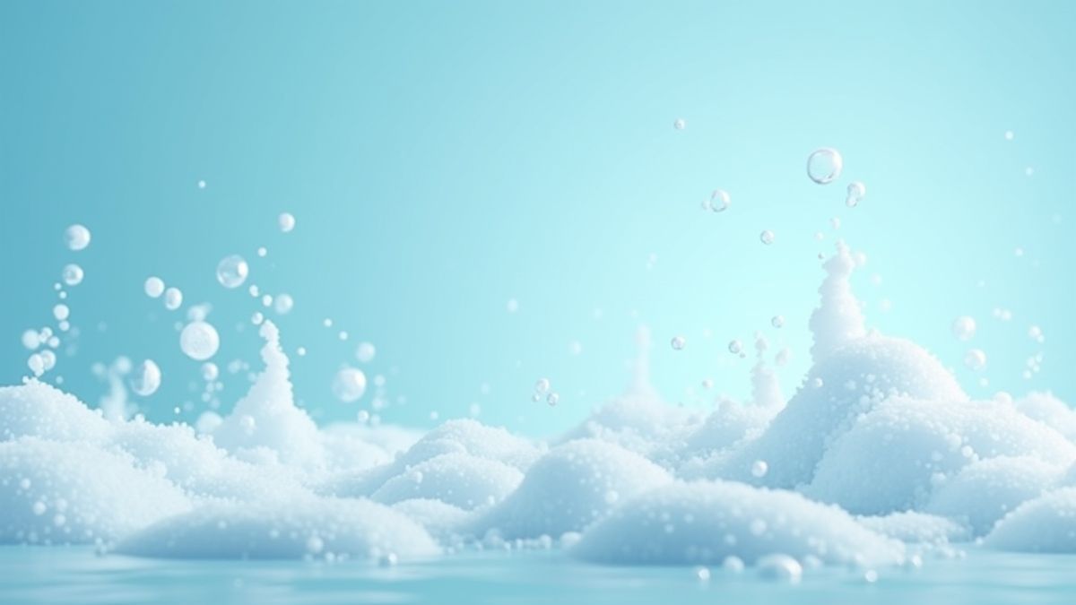 Espuma de jabón con burbujas animadas.