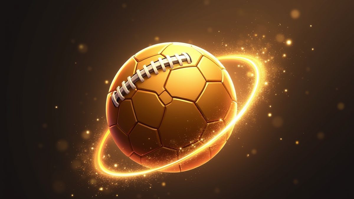 Ballon doré tournant avec des étincelles.