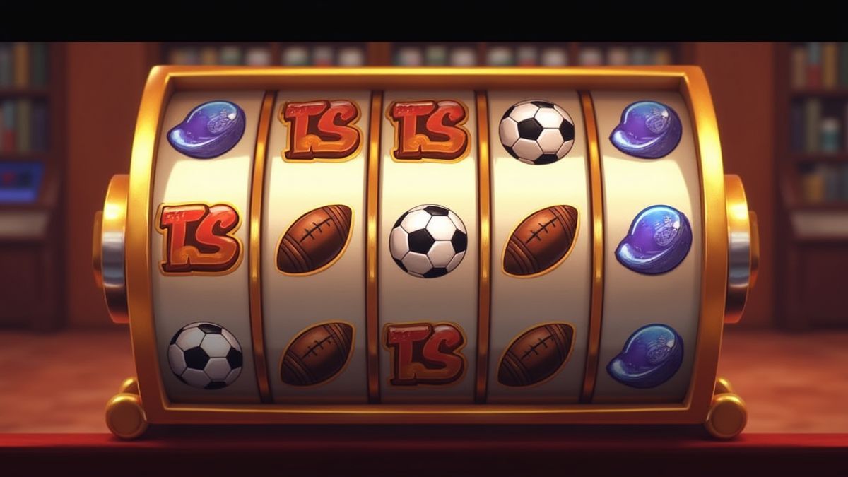 Carretes de slot girando com símbolos coloridos.