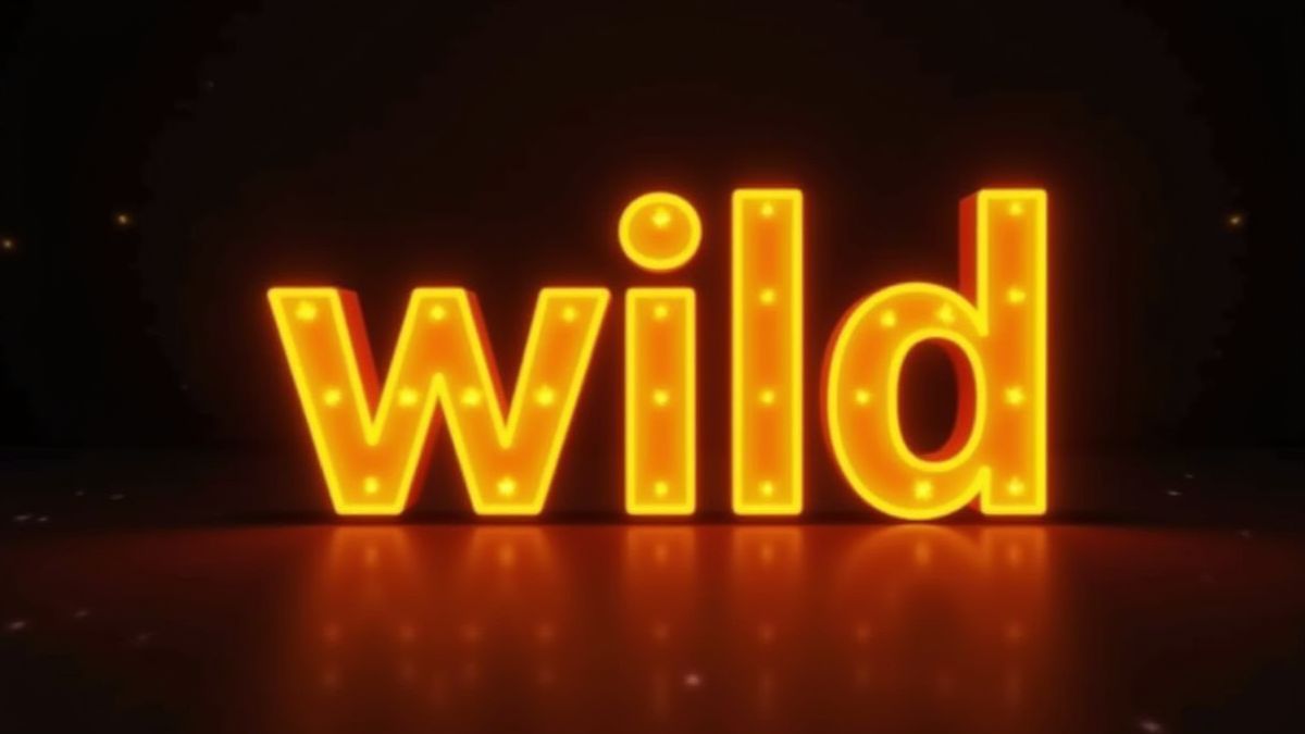 Símbolo wild dorado brillando en un fondo temático de casino.