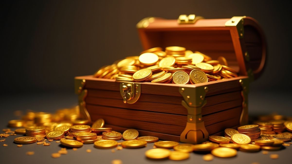 Coffre au trésor plein de pièces d'or