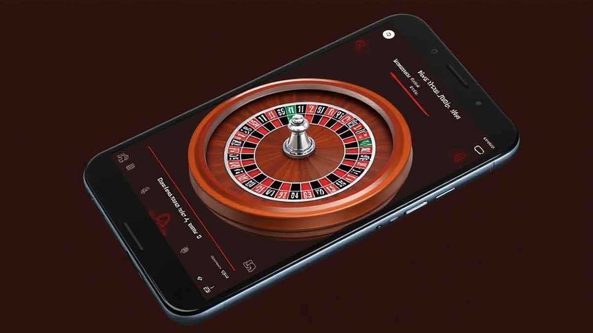 Elegante mobile Benutzeroberfläche, die ein Roulettespiel zeigt.