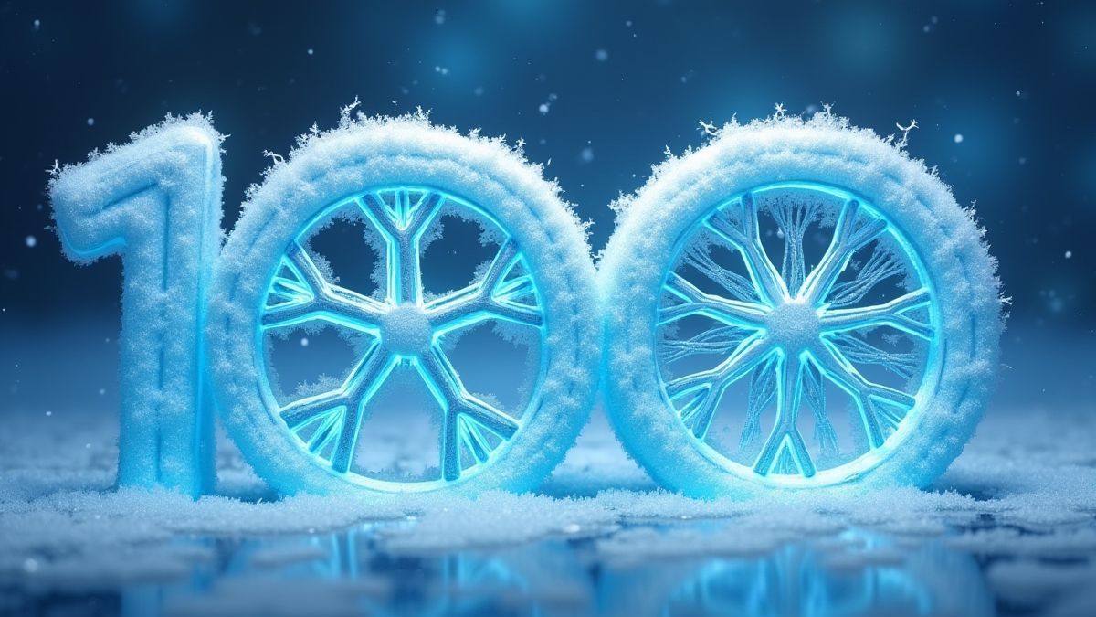 Frosted reels with snow-covered symbols.