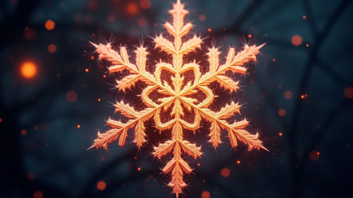 Un copo de nieve brillante con patrones intrincados.