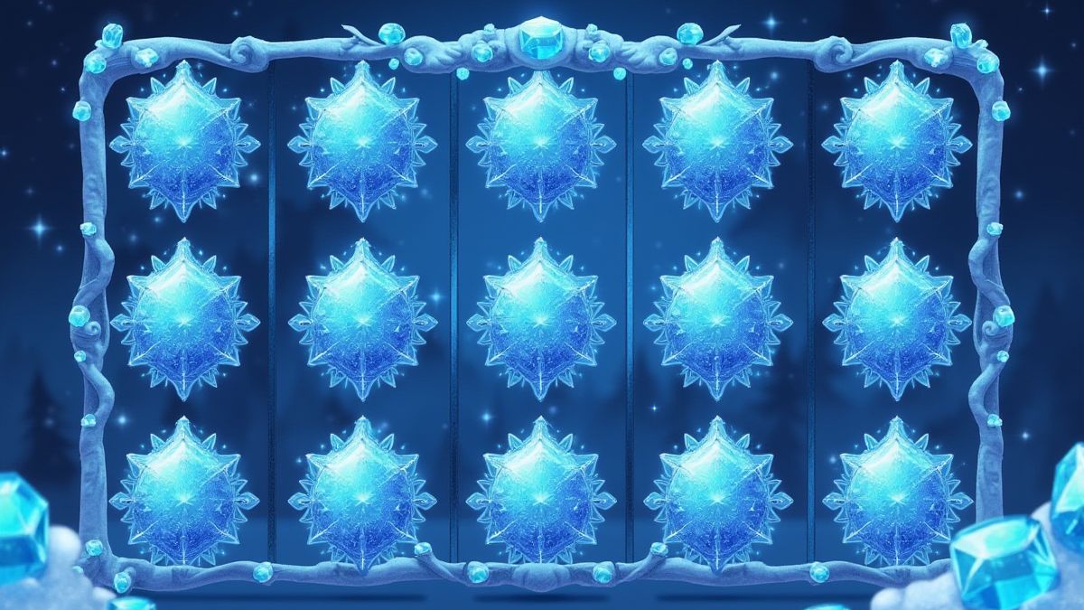 Carretes congelados con comodines brillantes y gemas en cascada