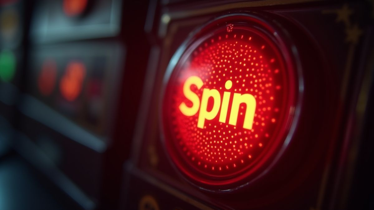 Drehknopf auf dem Bildschirm eines Retro-Slots