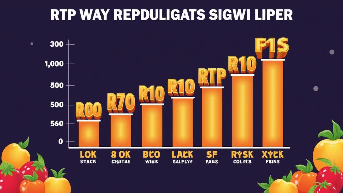 A vibrant graph highlighting the game's RTP with a fruit theme.