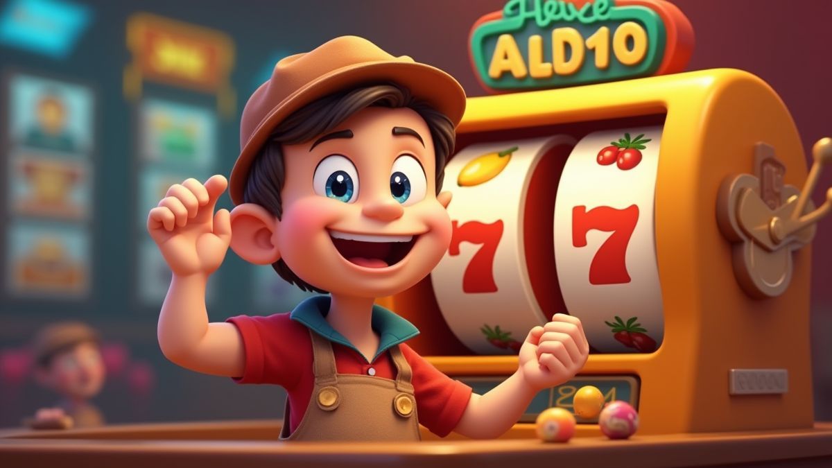 Un jugador disfrutando de una slot animada con temática frutal.