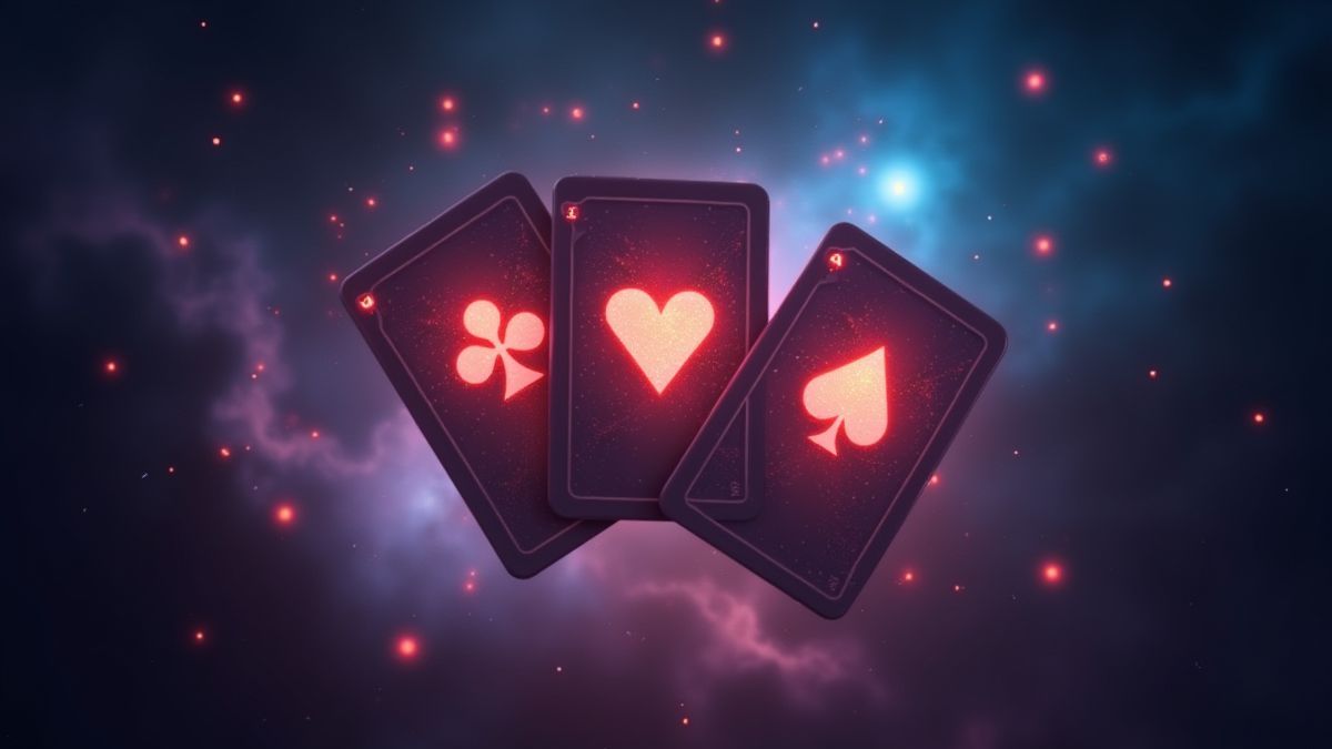 Ein magisches Kartendeck mit leuchtenden Symbolen.