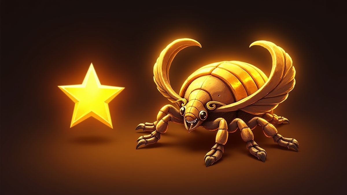 Gouden kever en speciale ster van de Fruits of Ra slot.