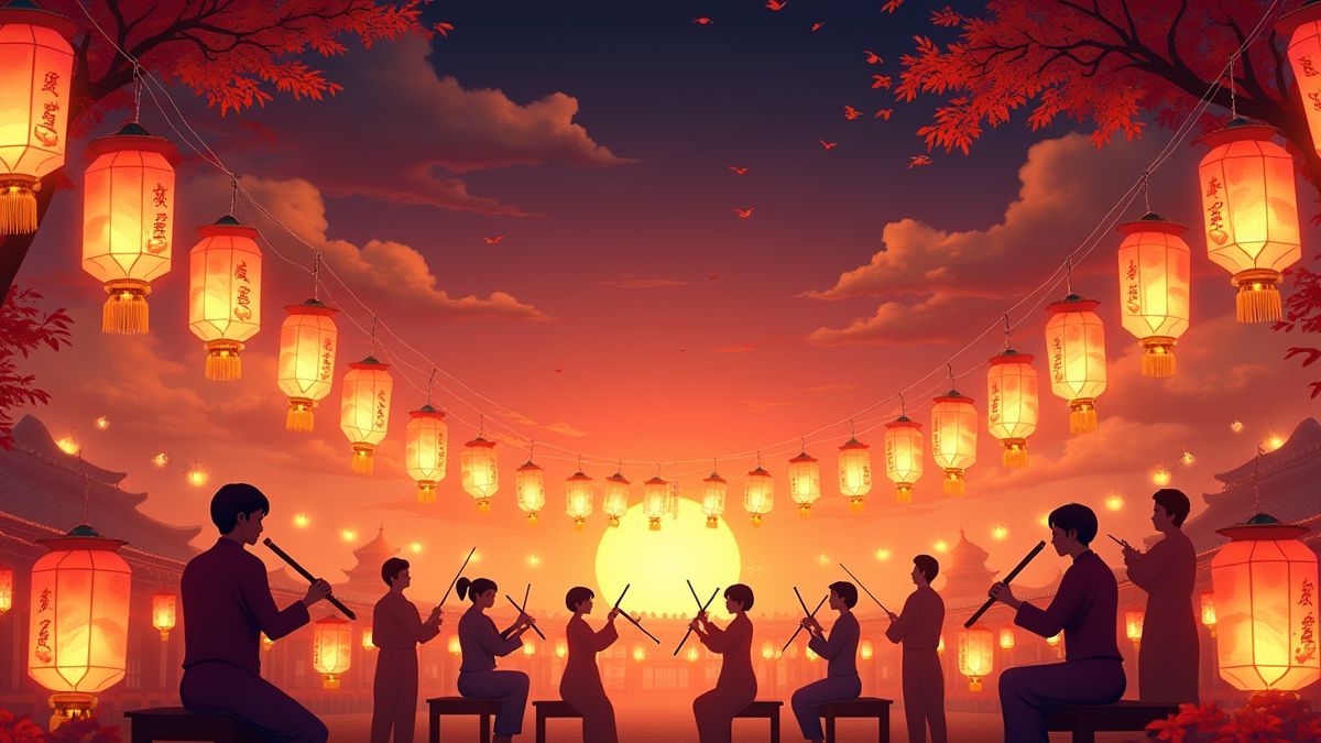 Chinese lantern festival filled with vibrant colors.