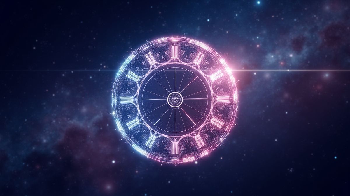 Transparante rollen van een slot tegen een sterrenrijke galaxie achtergrond.