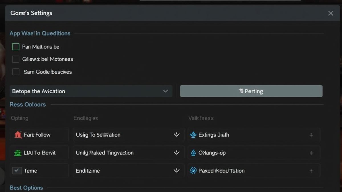 Interfaz de usuario con opciones de configuración y apuestas.