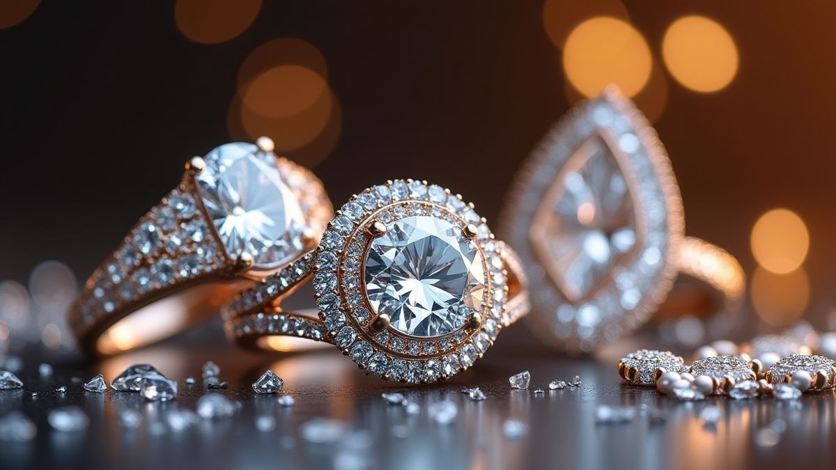 Bijoux en diamant scintillants dans un cadre élégant.