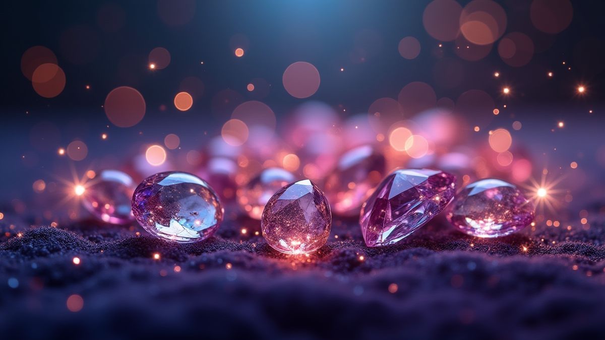 Joyas brillantes sobre un fondo de terciopelo.