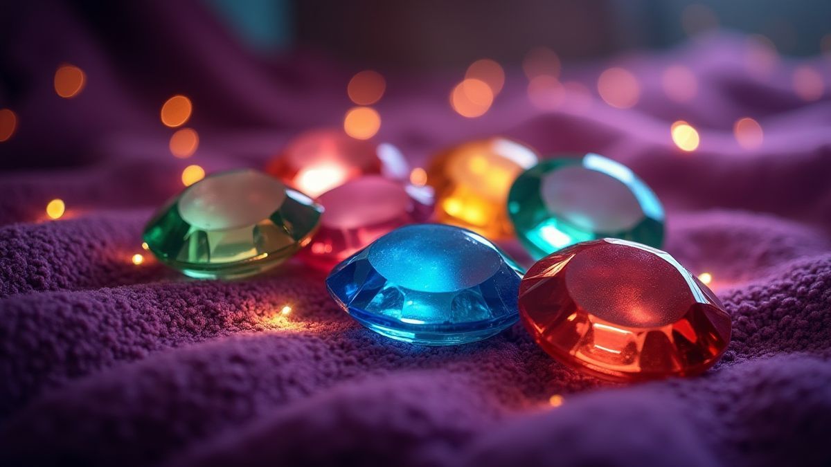 Gemas brillantes sobre una superficie de terciopelo.