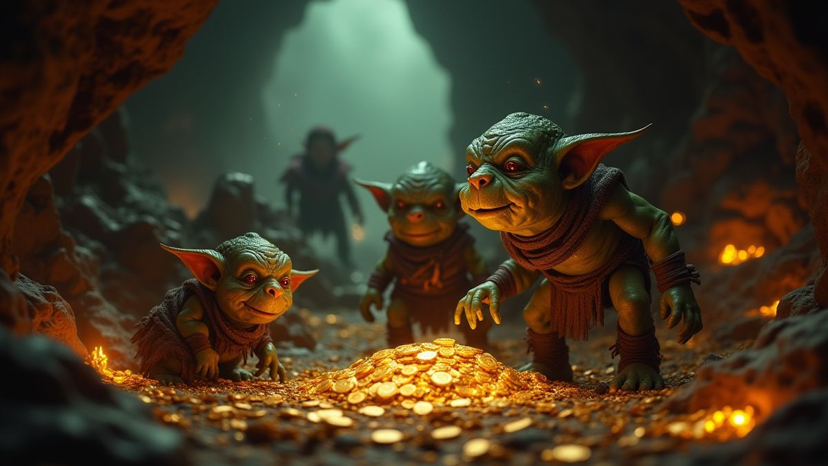 Goblins en une caverne pleine de trésors.