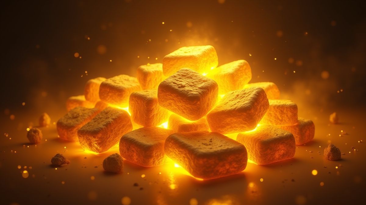 Golden ingots surrounded by a mystical aura.