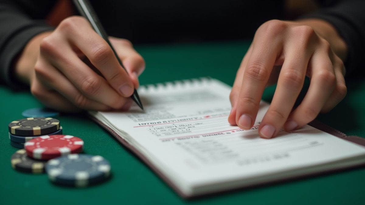 Beheer van het speelbudget met fiches en een notitieboek.