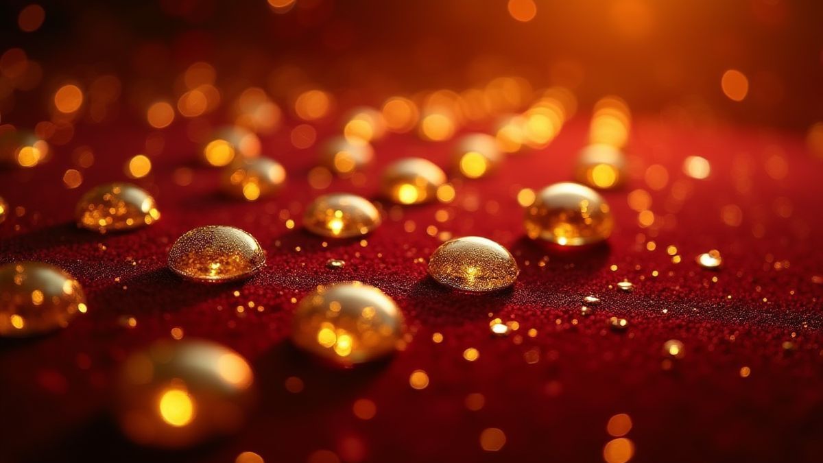 Brilliant jewels on a golden velvet background.