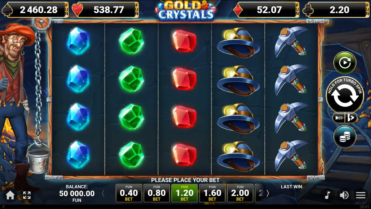 Gold & Crystals base game screen