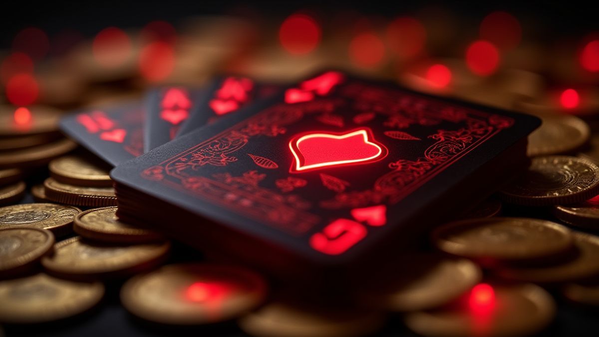 Deck of cards with golden coins