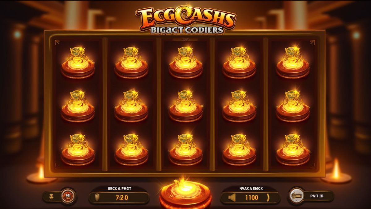 Casino-Interface mit ägyptischem Thema und leuchtenden Tasten.