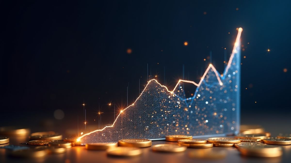 Gráfico mostrando un RTP alto con monedas brillantes.