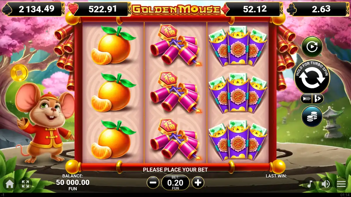 Pantalla del juego base de Golden Mouse