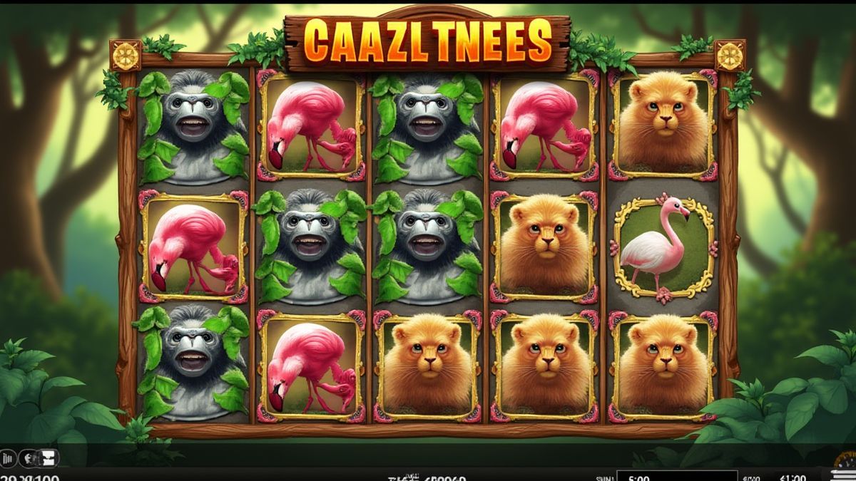 Rouleaux en cascade avec des symboles d'animaux sauvages.