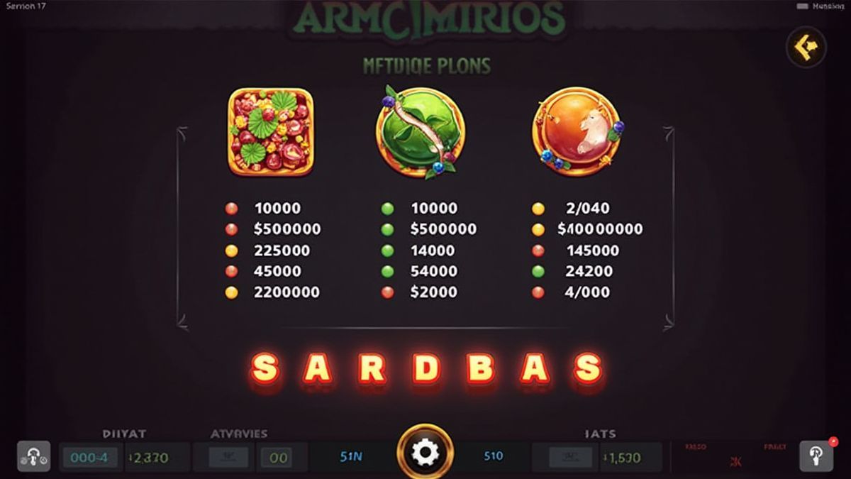 Interface de usuário de uma slot com botões claros e intuitivos.