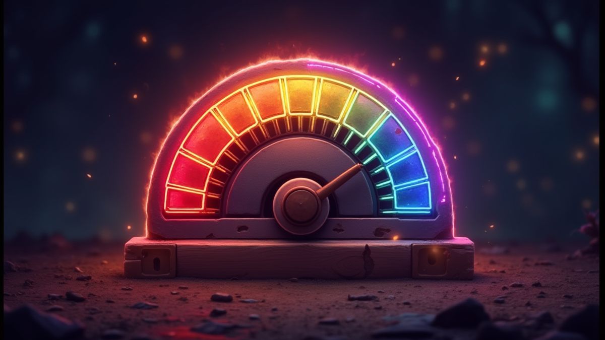 Medidor de multiplicador brillante en un entorno mágico de slot.