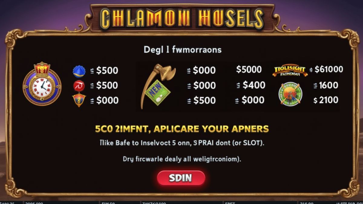 Slot machine interface with betting options and paylines.