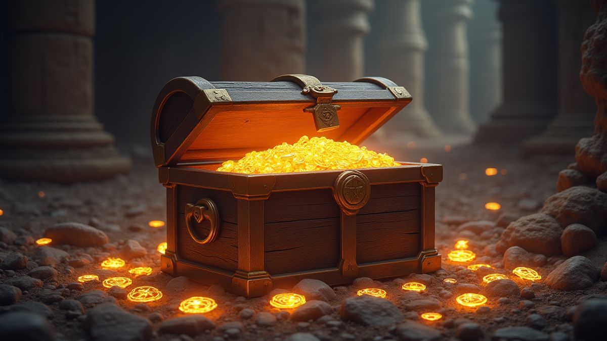 Treasure chests in a medieval fantasy environment