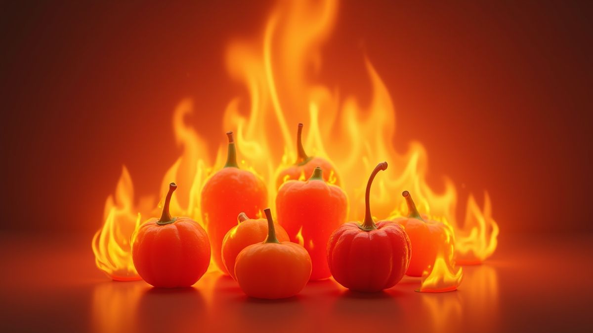 Frutas ardientes con un fondo brillante.