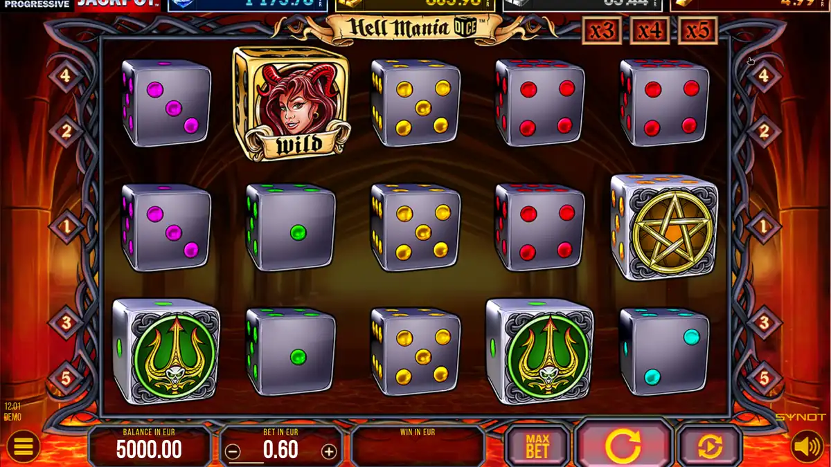 Pantalla del juego base de Hell Mania Dice