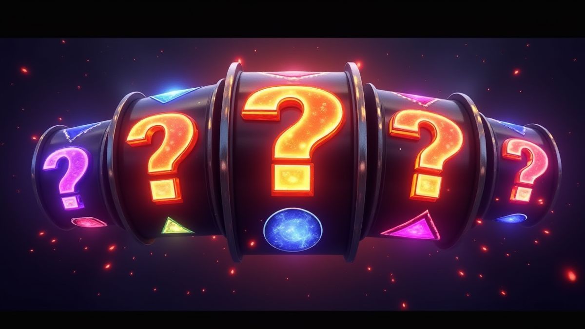 Glühende geheimnisvolle Symbole auf den Walzen des Slots, umgeben von animierten Funken.