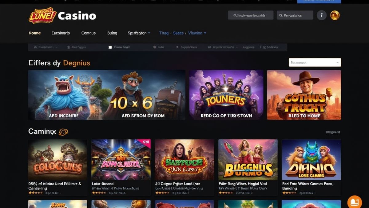 Página principal de un casino online con juegos destacados.